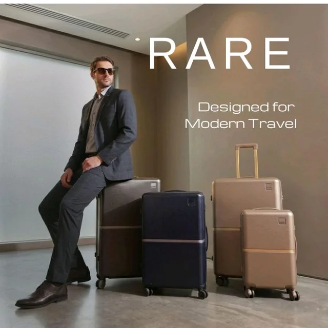 Rare Tony Cabin Size Beige Hard Trolley Bag Polycarbonate Antiscratch Travel Suitcase with 8 Silent Wheels and a Sturdy TSA Lock - Luggage for Men & Women