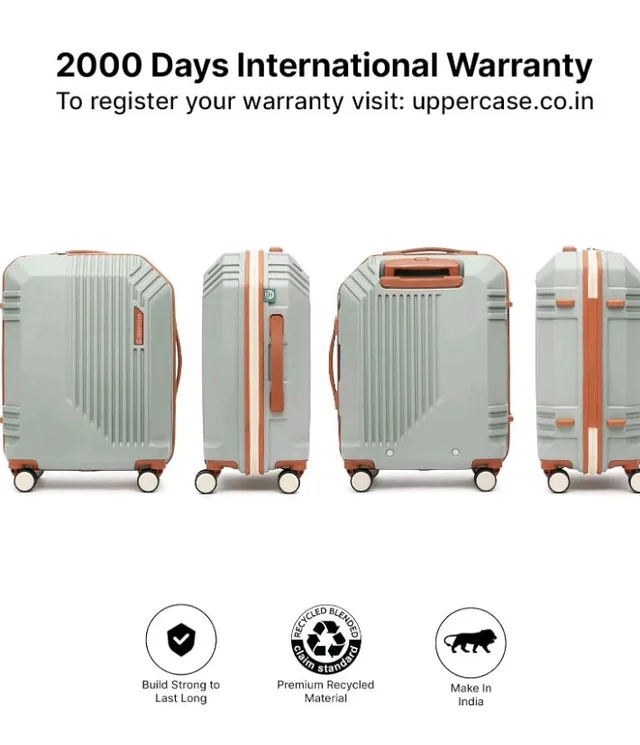 uppercase Vector Trolley Bag Small Size 55cm, Hardsided Suitcase (Green)
Anti-Theft Zippers | 8 Smooth-Rolling Spinner Wheels | TSA-Approved Lock | 5.5 Years Warranty | Durable Polycarbonate Shell
100+ bought in past month