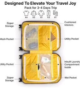 uppercase Bullet (Small) 56cm | Cabin Trolley Bag | Hardsided Luggage Anti-Scratch 8 Spinner Wheel Luggage | TSA Lock & Anti-Theft Zippers | Suitcase for Men & Women | 2000 Days Warranty (Silver)