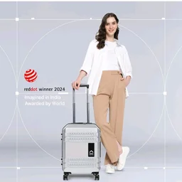 uppercase Bullet (Small) 56cm | Cabin Trolley Bag | Hardsided Luggage Anti-Scratch 8 Spinner Wheel Luggage | TSA Lock & Anti-Theft Zippers | Suitcase for Men & Women | 2000 Days Warranty (Silver)