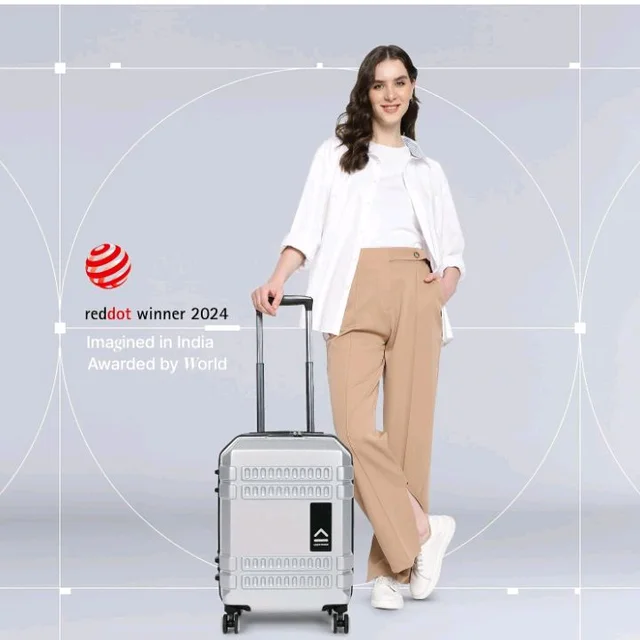 uppercase Bullet (Small) 56cm | Cabin Trolley Bag | Hardsided Luggage Anti-Scratch 8 Spinner Wheel Luggage | TSA Lock & Anti-Theft Zippers | Suitcase for Men & Women | 2000 Days Warranty (Silver)