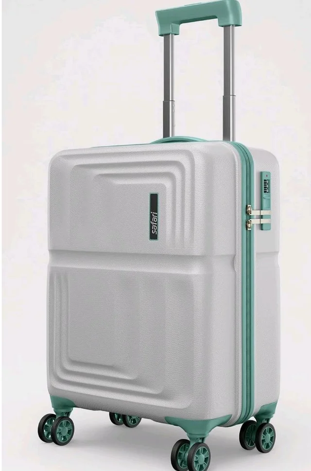 Safari Roma Hard Luggage Trolley Bag with 8 Wheels Cabin Size Carry on Suitcase - Fog Grey