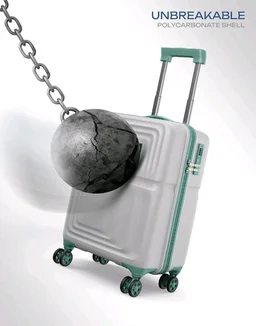 Safari Roma Hard Luggage Trolley Bag with 8 Wheels Cabin Size Carry on Suitcase - Fog Grey