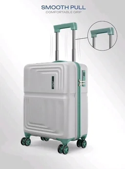 Safari Roma Hard Luggage Trolley Bag with 8 Wheels Cabin Size Carry on Suitcase - Fog Grey