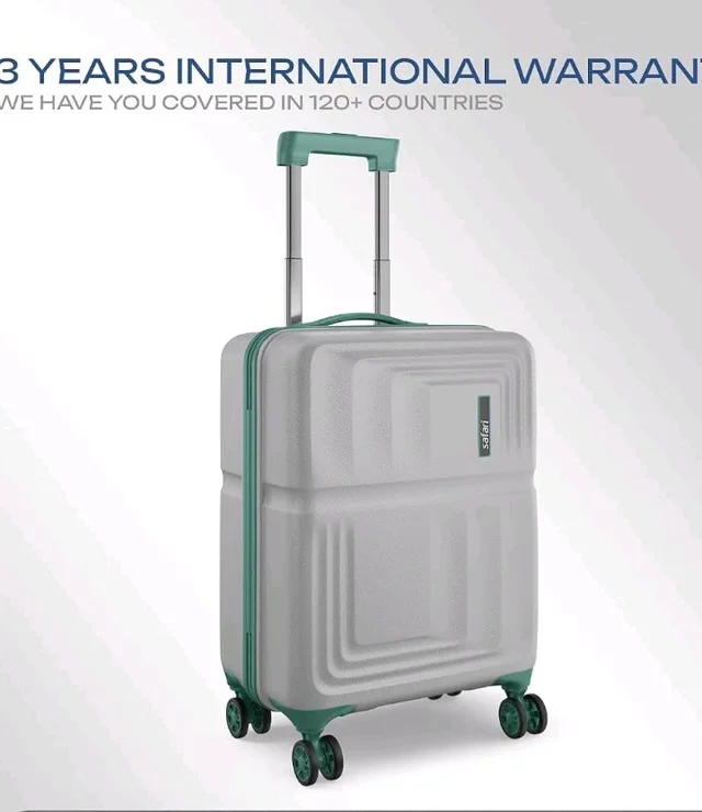 Safari Roma Hard Luggage Trolley Bag with 8 Wheels Cabin Size Carry on Suitcase - Fog Grey