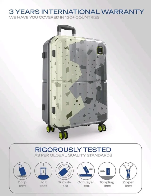Safari Tazzo 8 Wheels 66cm Medium Size Trolley Bag, Hard Case Polycarbonate, 360º Wheeling Small Check in Luggage, Suitcase for Travel, Trolley Bags for Travel, Printed
100+ bought in past month
