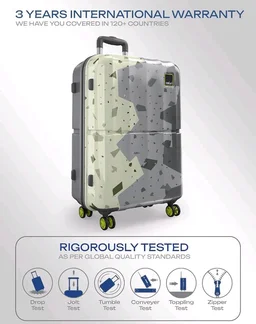 Safari Tazzo 8 Wheels 66cm Medium Size Trolley Bag, Hard Case Polycarbonate, 360º Wheeling Small Check in Luggage, Suitcase for Travel, Trolley Bags for Travel, Printed
100+ bought in past month