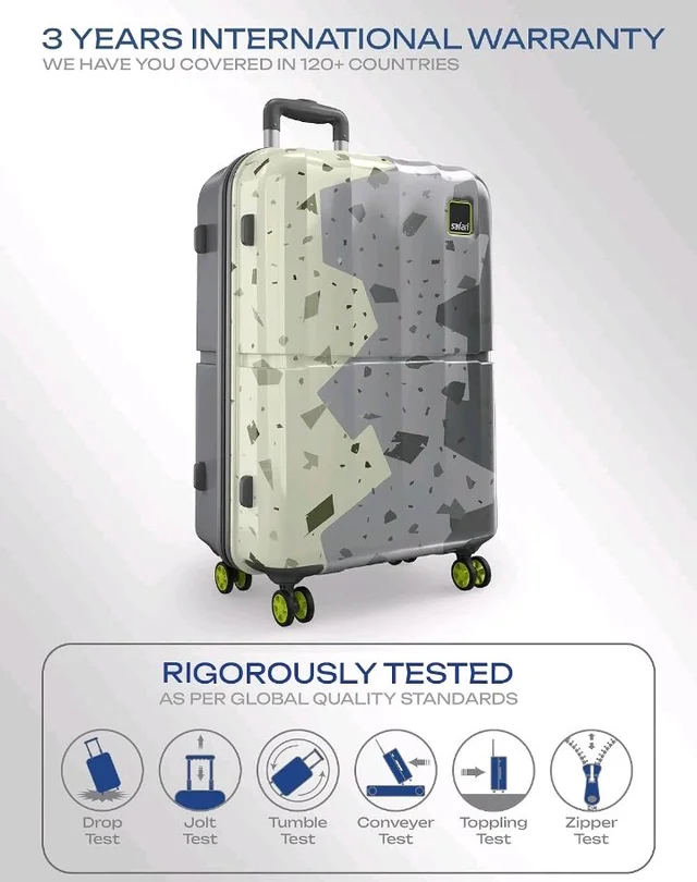 Safari Tazzo 8 Wheels 66cm Medium Size Trolley Bag, Hard Case Polycarbonate, 360º Wheeling Small Check in Luggage, Suitcase for Travel, Trolley Bags for Travel, Printed
100+ bought in past month