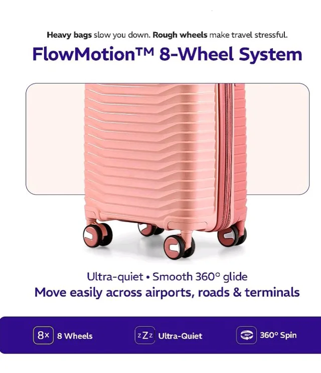 Provogue Coral Hard-Sided PP 65 Cm Trolley Bags for Travel Medium Size | Expandable Luggage Suitcase with 8 Wheels | Combination Lock | 5 Year Warranty (Tea Rose/Redwood)
50+ bought in past month