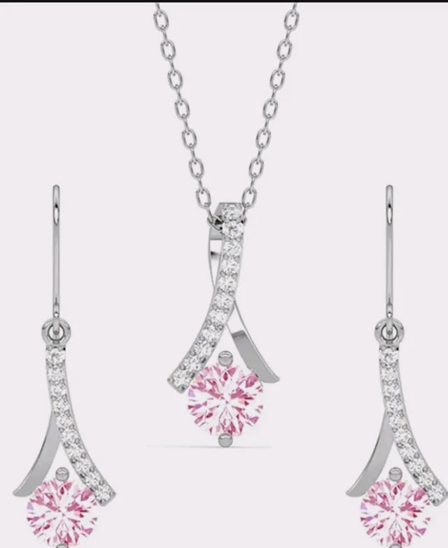 Gifting for Anniversary & Birthday | Solitaire | Platinum Plated | Swiss Zirconia | Jewellery Set