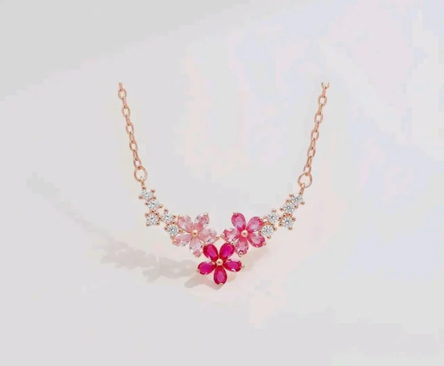 ZAVYA 925 Sterling Silver Rose Gold Plated Necklace with Cubic Zirconia | Gift for Women & Girls | With Certificate of Authenticity & 925 Hallmark