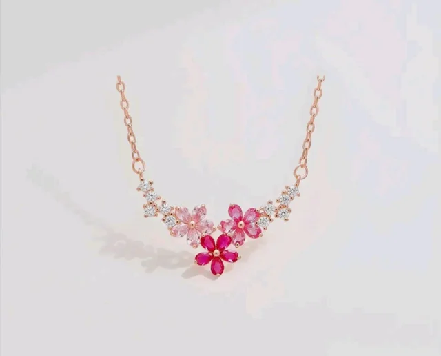 ZAVYA 925 Sterling Silver Rose Gold Plated Necklace with Cubic Zirconia | Gift for Women & Girls | With Certificate of Authenticity & 925 Hallmark
