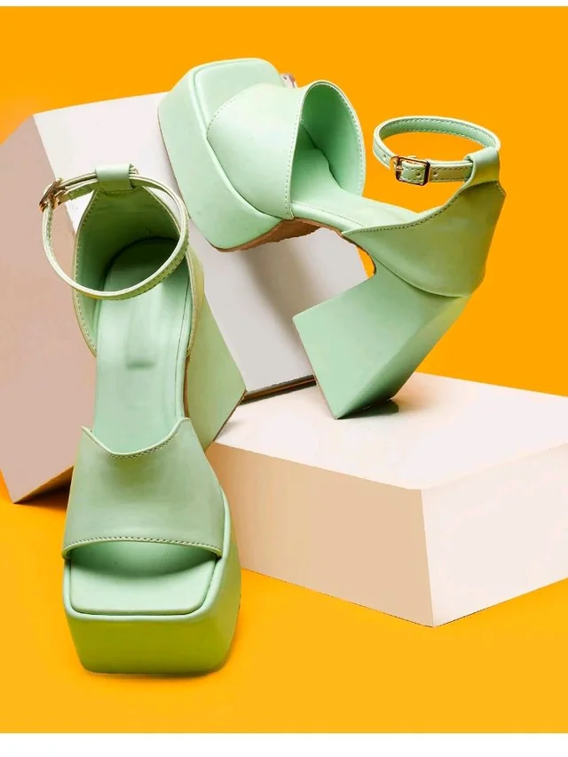 SilverArrow womens Echono Fashion Sandals|Block Heel Sandals With Ankle Closure Strap|Fusion Wear