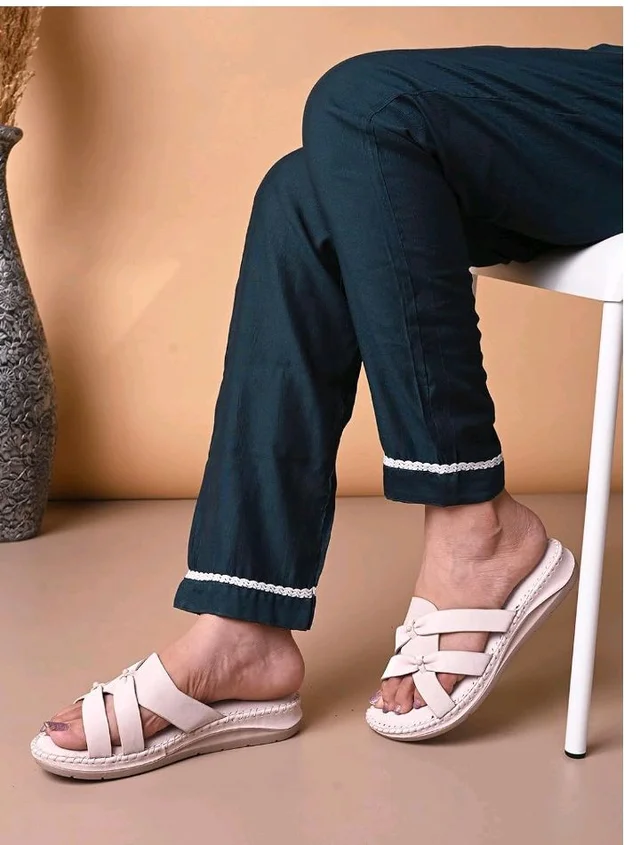 XE Looks Women’s Cross Strap Slip-On Sandals with Elegant Bow Detail | Ultra Soft Cushioned Footbed | Lightweight Flexible Anti-Skid Sole | Breathable Comfortable Flats with Supportive Fit for Girls & Women