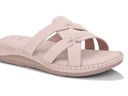 XE Looks Women’s Cross Strap Slip-On Sandals with Elegant Bow Detail | Ultra Soft Cushioned Footbed | Lightweight Flexible Anti-Skid Sole | Breathable Comfortable Flats with Supportive Fit for Girls & Women