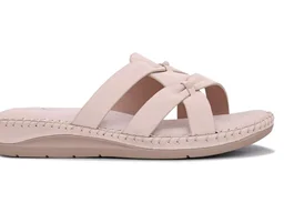 XE Looks Women’s Cross Strap Slip-On Sandals with Elegant Bow Detail | Ultra Soft Cushioned Footbed | Lightweight Flexible Anti-Skid Sole | Breathable Comfortable Flats with Supportive Fit for Girls & Women
