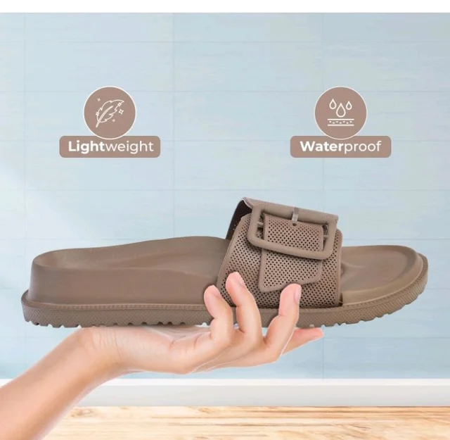 YOHO Grape Sliders for Women & Girls | Stylish,Cushioned, Lightweight Slides & Waterproof Flip Flops | Adjustable Buckle | Comfortable Monsoon Footwear
