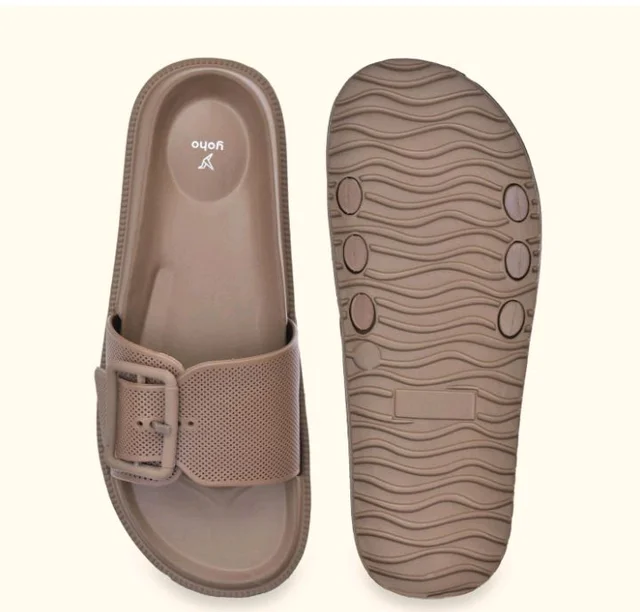 YOHO Grape Sliders for Women & Girls | Stylish,Cushioned, Lightweight Slides & Waterproof Flip Flops | Adjustable Buckle | Comfortable Monsoon Footwear