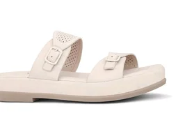 XE Looks Women's Elegant Buckle Sandals - Perforated Comfort For Everyday Style