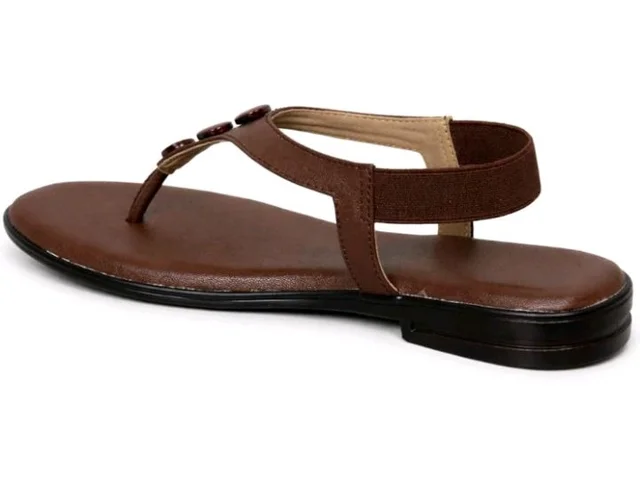 Women’s Maroon Synthetic Leather Flat Sandals | Trendy Comfortable Casual Wear Footwear