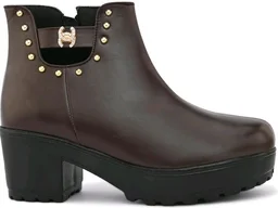 XE Looks Attractive,Comfortable & Trendy Casual High Block Heel Boot For Women Ankle Length Design