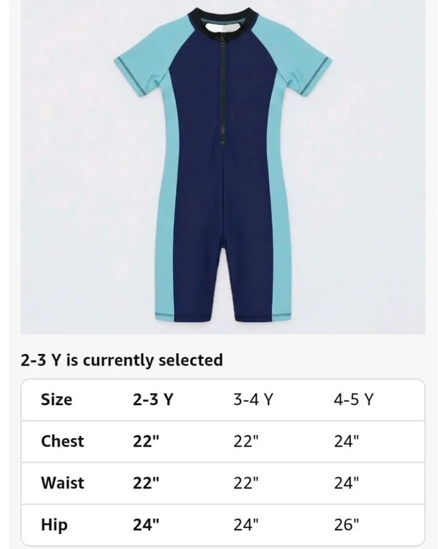 A.T.U.N. (ALL THINGS UBER NICE) Boys One Piece Swimsuit with Front Zip Closure | Half Sleeve Athletic Swimwear with Knee Length Fit | Comfortable Pool and Beach Swimming Costume for Kids
- 2-3 y, Navy blue