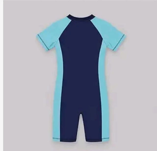 A.T.U.N. (ALL THINGS UBER NICE) Boys One Piece Swimsuit with Front Zip Closure | Half Sleeve Athletic Swimwear with Knee Length Fit | Comfortable Pool and Beach Swimming Costume for Kids
- 11-12 y, Navy blue