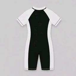 A.T.U.N. (ALL THINGS UBER NICE) Boys One Piece Swimsuit with Front Zip Closure | Half Sleeve Athletic Swimwear with Knee Length Fit | Comfortable Pool and Beach Swimming Costume for Kids - 11-12 y