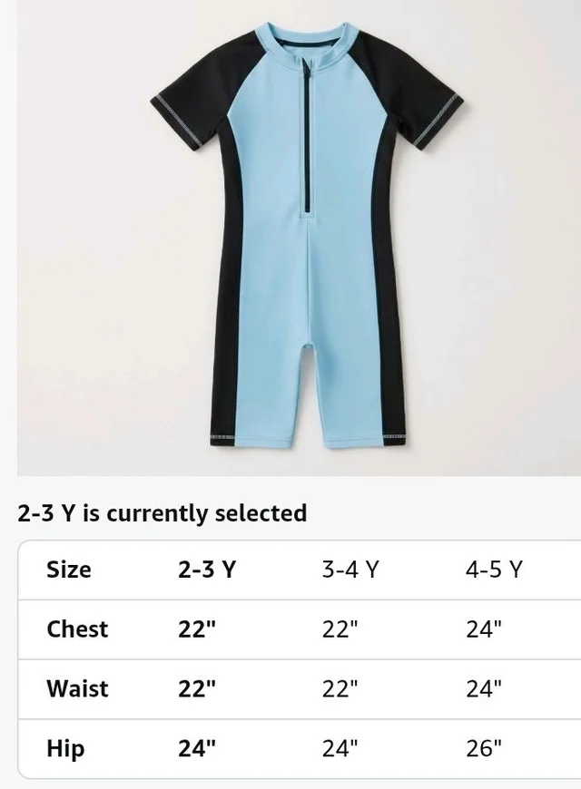 A.T.U.N. (ALL THINGS UBER NICE) Boys One Piece Swimsuit with Front Zip Closure | Half Sleeve Athletic Swimwear with Knee Length Fit | Comfortable Pool and Beach Swimming Costume for Kids - 2-3 y, Blue Navy