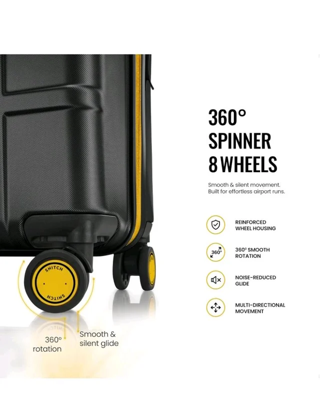 Brand: SNITCH
4.6 out of 5 stars 24
SNITCH Blink Cabin Size Grey Polycarbonate Hard Travel Suitcase - Trolley Bag Small & Luggage with 8 Wheels, Premium Lock, Wet & Dry Pouch & Free Shoe Bag