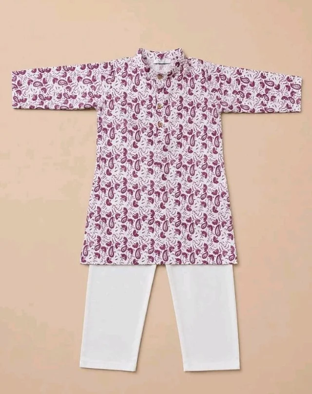 A.T.U.N. (ALL THINGS UBER NICE) Boys 100% Cotton Kurta Pyjama Set | Traditional Ethnic Wear Outfit for Kids | Soft Breathable Printed Kurta with Comfortable Pyjama | Festive Celebration Clothing Set
- 6-12 M, Blue