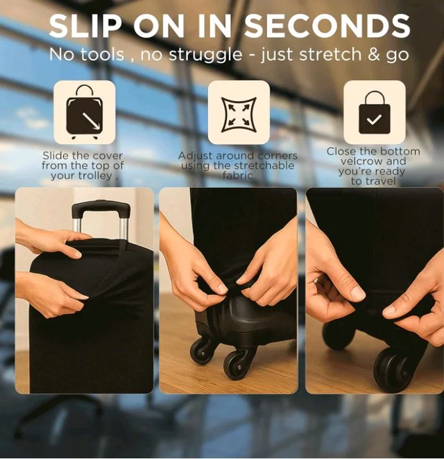 WanderWraps Spendex Polyester Protective Luggage Cover | Hard Luggage Trolley Bag Cover | Washable | Dust Proof | Stretchable | S - 20 inch | D3
