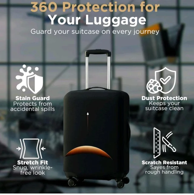 WanderWraps Spendex Polyester Protective Luggage Cover | Hard Luggage Trolley Bag Cover | Washable | Dust Proof | Stretchable | S - 20 inch | D3