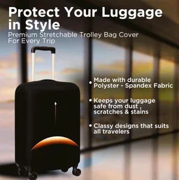 WanderWraps Spendex Polyester Protective Luggage Cover | Hard Luggage Trolley Bag Cover | Washable | Dust Proof | Stretchable | S - 20 inch | D3