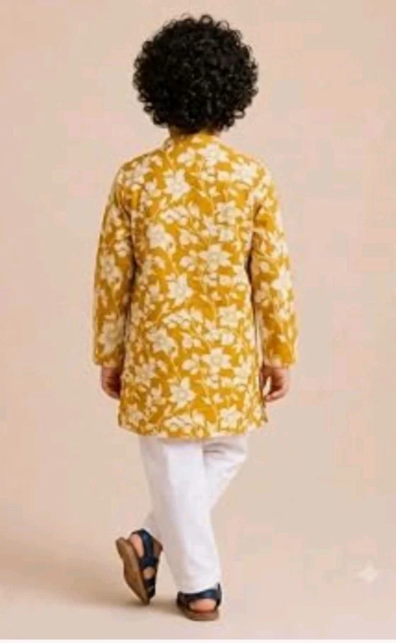 A.T.U.N. (ALL THINGS UBER NICE) Boys 100% Cotton Kurta Pyjama Set | Traditional Ethnic Wear Outfit for Kids | Soft Breathable Printed Kurta with Comfortable Pyjama | Festive Celebration Clothing Set
- 18- 24 M
