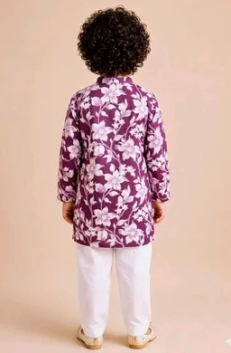 A.T.U.N. (ALL THINGS UBER NICE) Boys 100% Cotton Kurta Pyjama Set | Traditional Ethnic Wear Outfit for Kids | Soft Breathable Printed Kurta with Comfortable Pyjama | Festive Celebration Clothing Set
- 6-12 M
