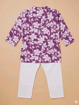 A.T.U.N. (ALL THINGS UBER NICE) Boys 100% Cotton Kurta Pyjama Set | Traditional Ethnic Wear Outfit for Kids | Soft Breathable Printed Kurta with Comfortable Pyjama | Festive Celebration Clothing Set
- 12-18 M