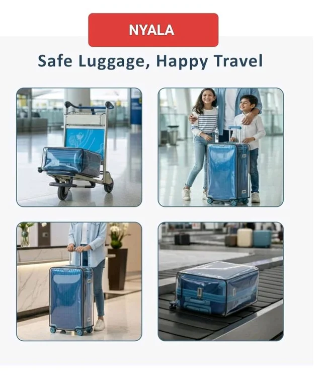 NYALA 28 Inch Protective Trolley Bag Cover | Transparent Suitcase Bag Cover | Waterproof Dustproof Luggage Cover, Clear PVC Suitcase Covers Protectors (70X50X32 CM)
100+ bought in past month