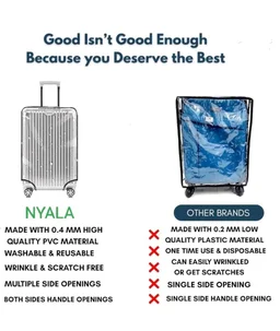 NYALA 28 Inch Protective Trolley Bag Cover | Transparent Suitcase Bag Cover | Waterproof Dustproof Luggage Cover, Clear PVC Suitcase Covers Protectors (70X50X32 CM)
100+ bought in past month