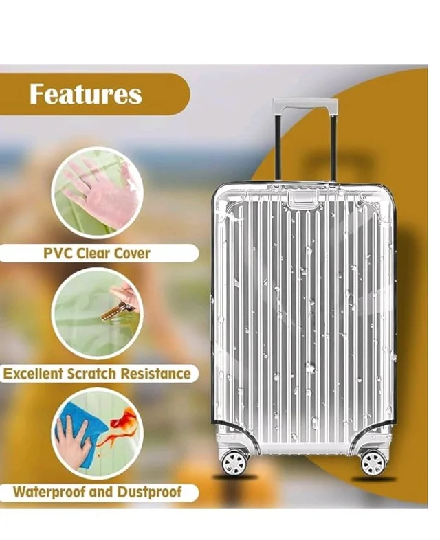 NYALA 28 Inch Protective Trolley Bag Cover | Transparent Suitcase Bag Cover | Waterproof Dustproof Luggage Cover, Clear PVC Suitcase Covers Protectors (70X50X32 CM)
100+ bought in past month