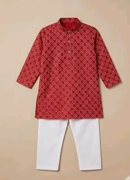 A.T.U.N. (ALL THINGS UBER NICE) Boys 100% Cotton Printed Kurta Pyjama Set | Soft Comfortable Ethnic Indian Outfit | Festive, Celebrations, Wedding, Functions, Family Gatherings Clothing Set for Kids
- 9-10 y, Red