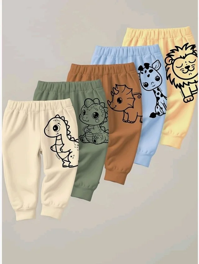 minicult Cotton Pajama Pants with All Over Print for Boys and Girls (Multicolor Designs)(Pack of 5)
- 4-5 y