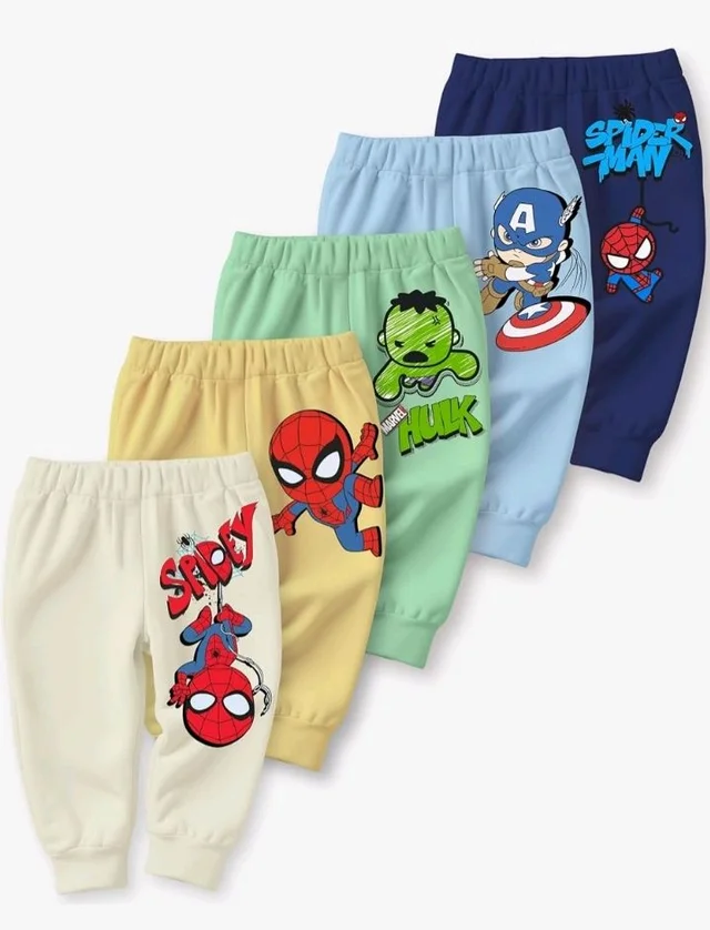 minicult Cotton Pajama Pants with All Over Print for Boys and Girls (Multicolor Designs)(Pack of 5)
- 3-4 Y, SpiderMan
