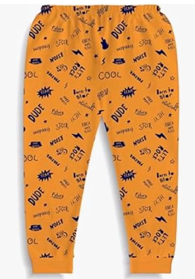 minicult Cotton Pajama Pants with All Over Print for Boys and Girls (Multicolor Designs)(Pack of 5) - 12-18 m, Blue