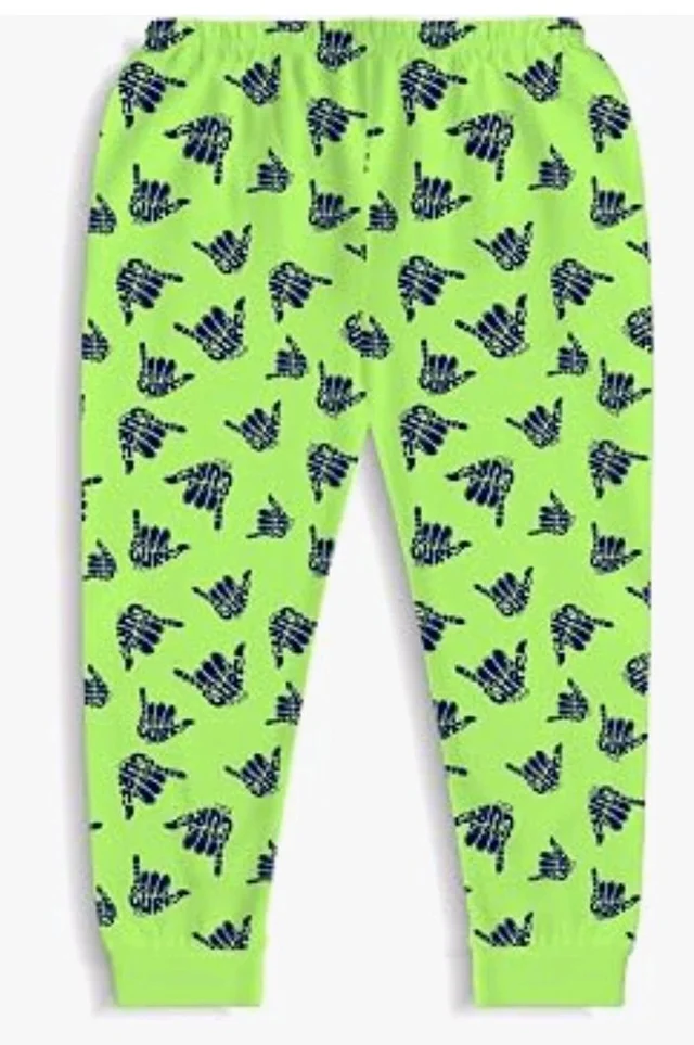 minicult Cotton Pajama Pants with All Over Print for Boys and Girls (Multicolor Designs)(Pack of 5) - 5-6 y, Blue