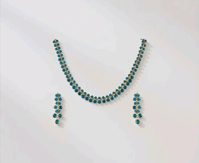 Swasti Jewels Made with Sparkling Swiss Crystals Necklace and Earrings for Women
