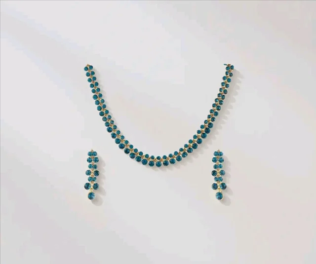 Swasti Jewels Made with Sparkling Swiss Crystals Necklace and Earrings for Women