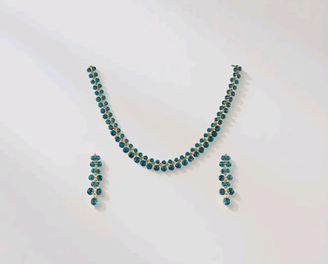 Swasti Jewels Made with Sparkling Swiss Crystals Necklace and Earrings for Women