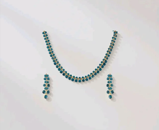 Swasti Jewels Made with Sparkling Swiss Crystals Necklace and Earrings for Women