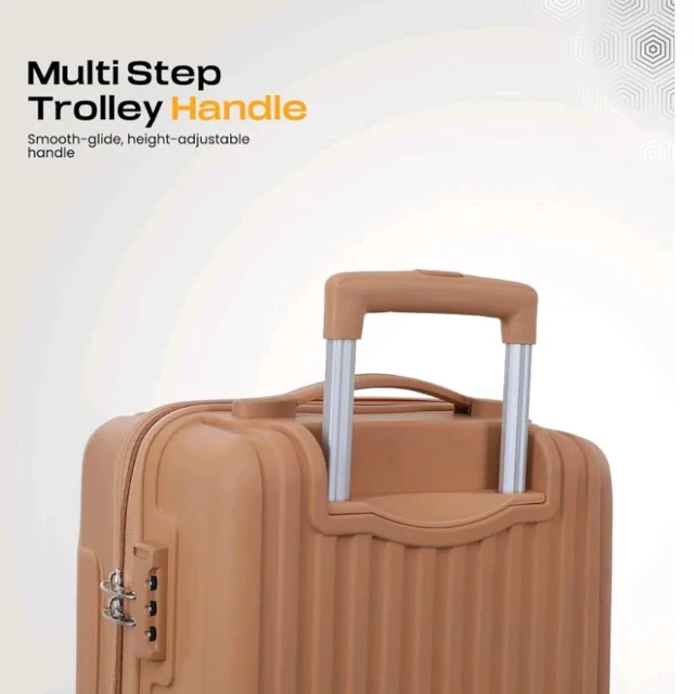 KAMILIANT by American Tourister Savvy|Cabin Trolley Bag Small Size (55 cms) for Travel| Hard Case Polypropylene (PP) Suitcase|360° 8-Wheel Spinner Luggage Trolley|Combination Lock|Orange Pastry
